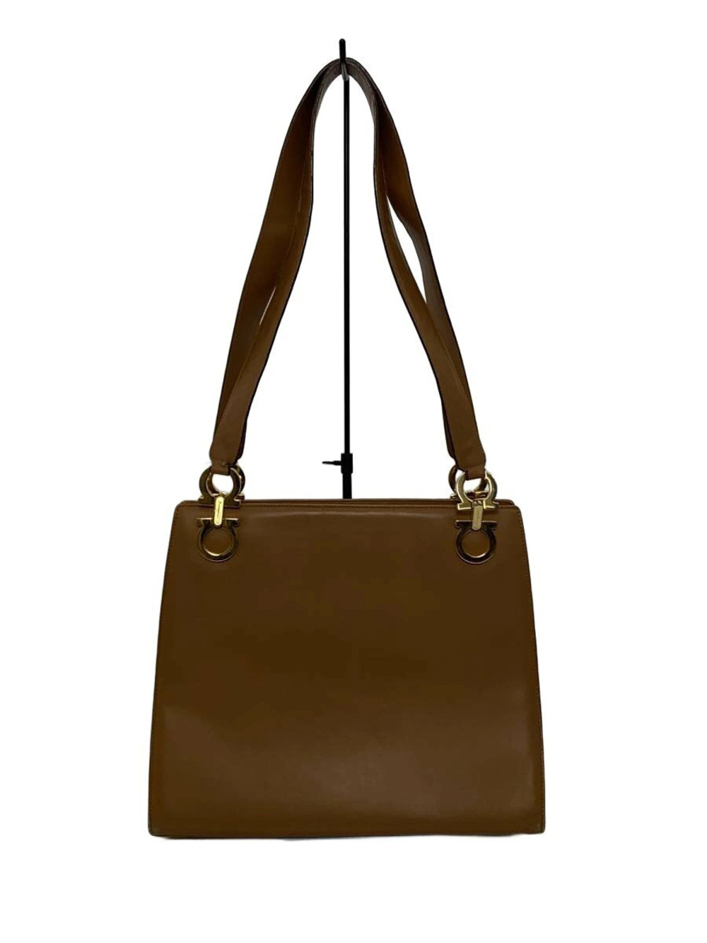 Salvatore Ferragamo Shoulder Bag Gancini Leather Camel Brown